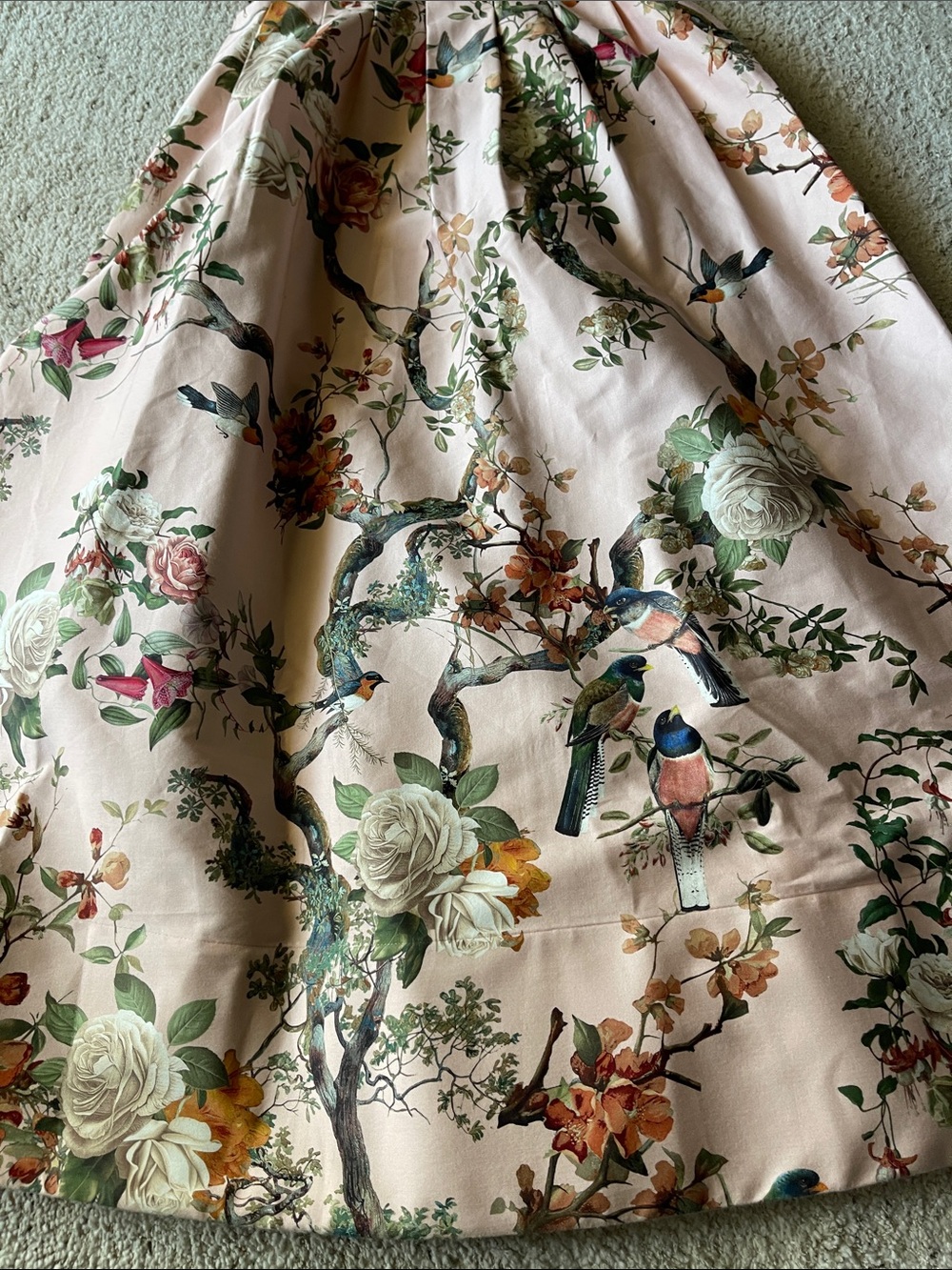 Alice + Olivia Pink Floral Midi Dress with Tie Shoulders - Picture 9 of 13